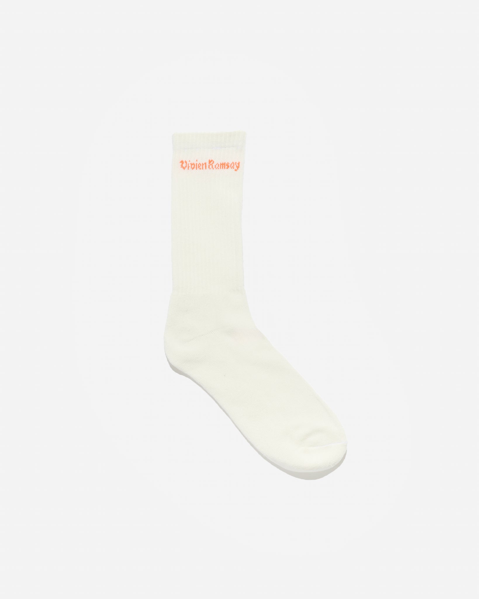 Sports Sock  White with Orange Logo(3 Pack)
