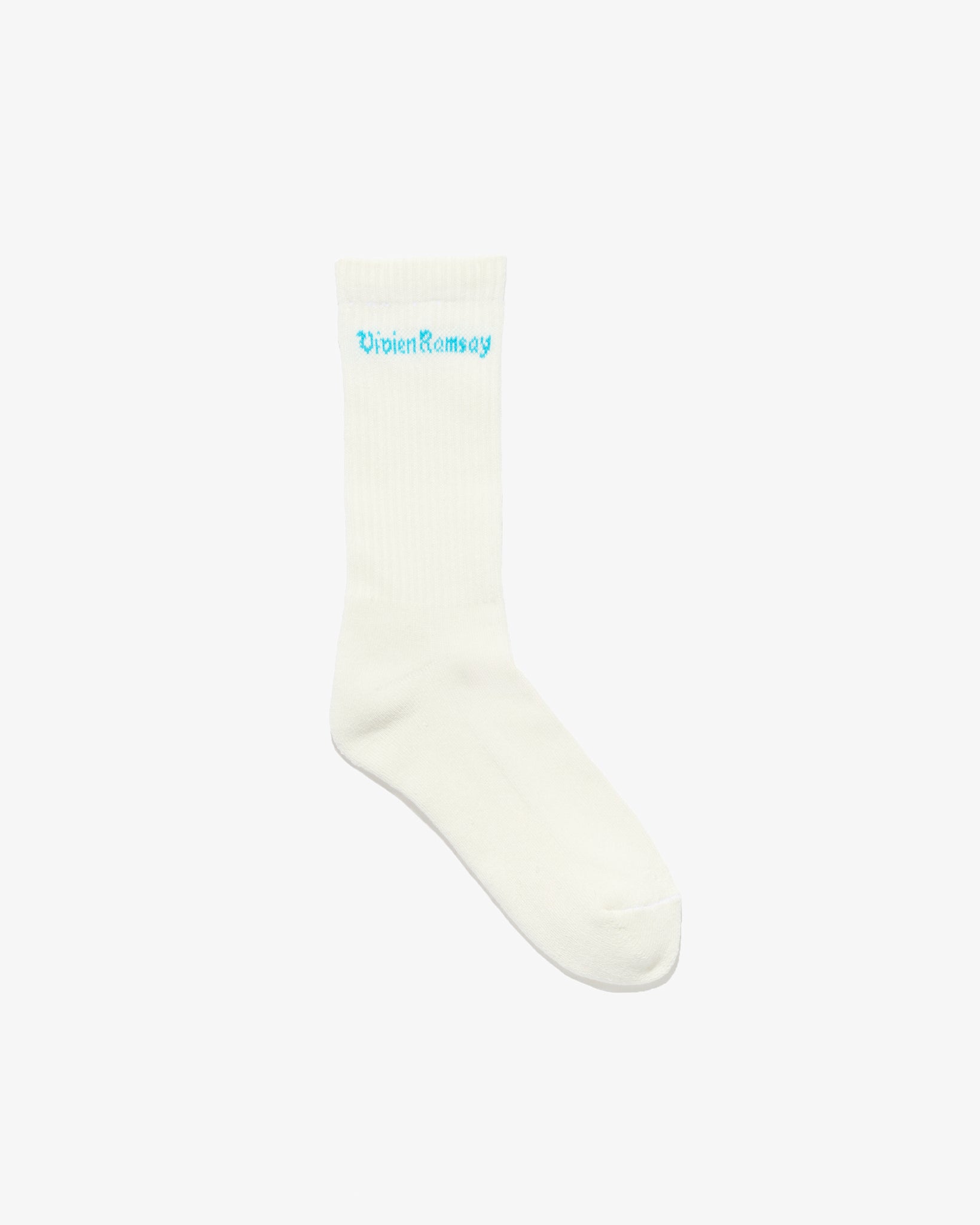 Sports Sock  White with Sky Blue Logo(3 Pack)
