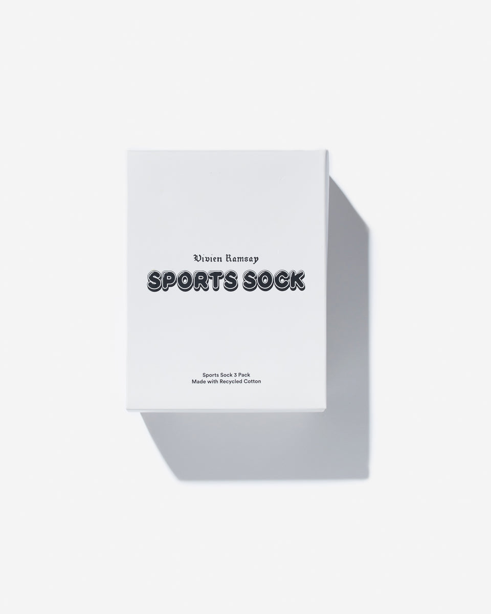 Sports Sock  White (3 Pack)